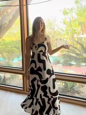 NWT H&H Fashion Black & White Abstract Maxi Dress - multiple sizes